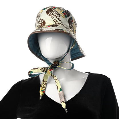 Gucci X THE NORTH FACE Nylon Reversible Self-Tie Bucket Hat L Beige Sky Blue 2 of 10