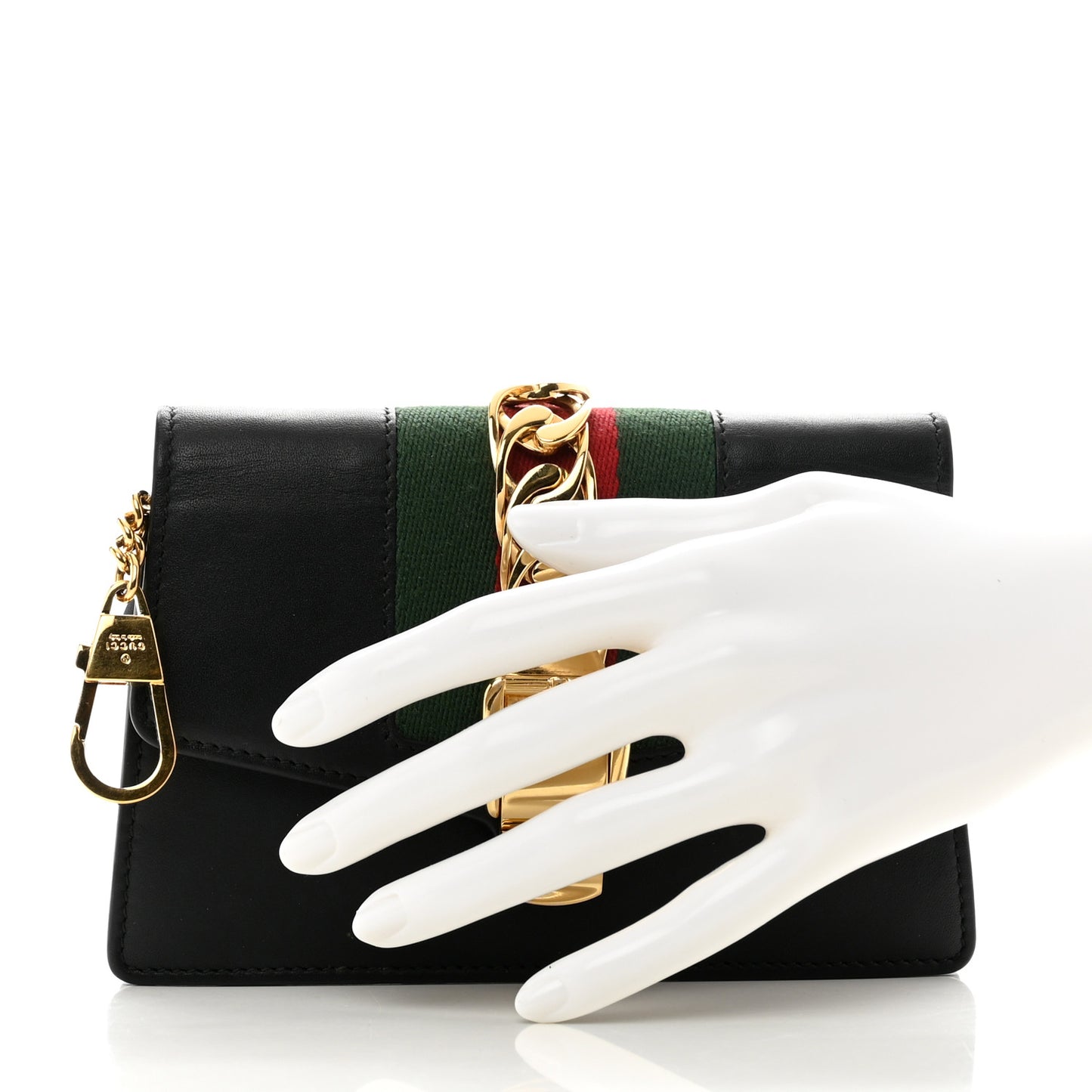 Calfskin Super Mini Sylvie Chain Shoulder Bag Black