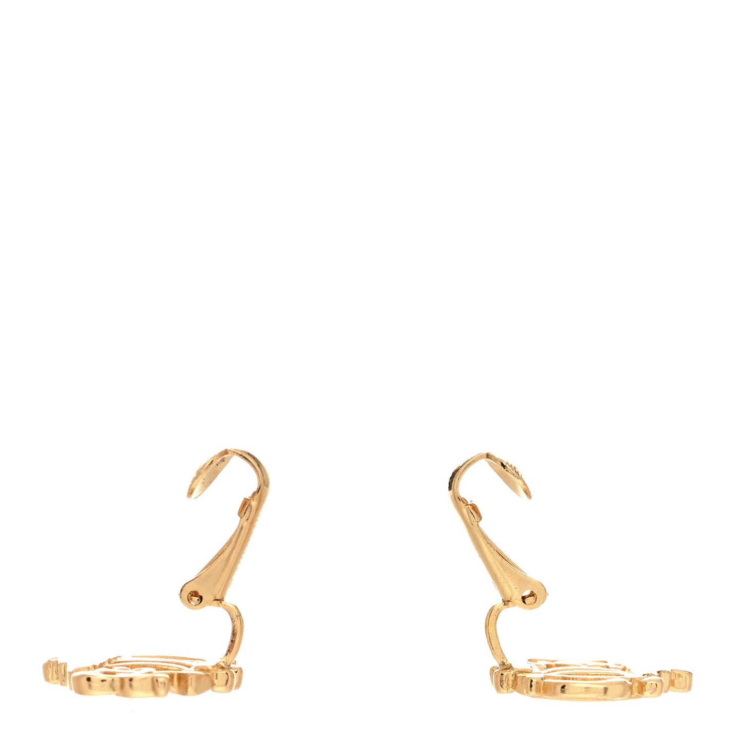 Logo Clip On Earrings Gold