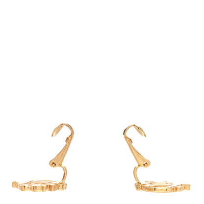 Christian Dior Logo Clip On Earrings Gold 3 of 4