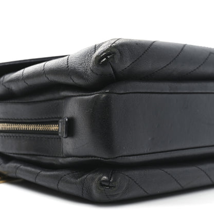Chanel Lambskin Chevron Stitched Medium Envelope Flap Black 9 of 10