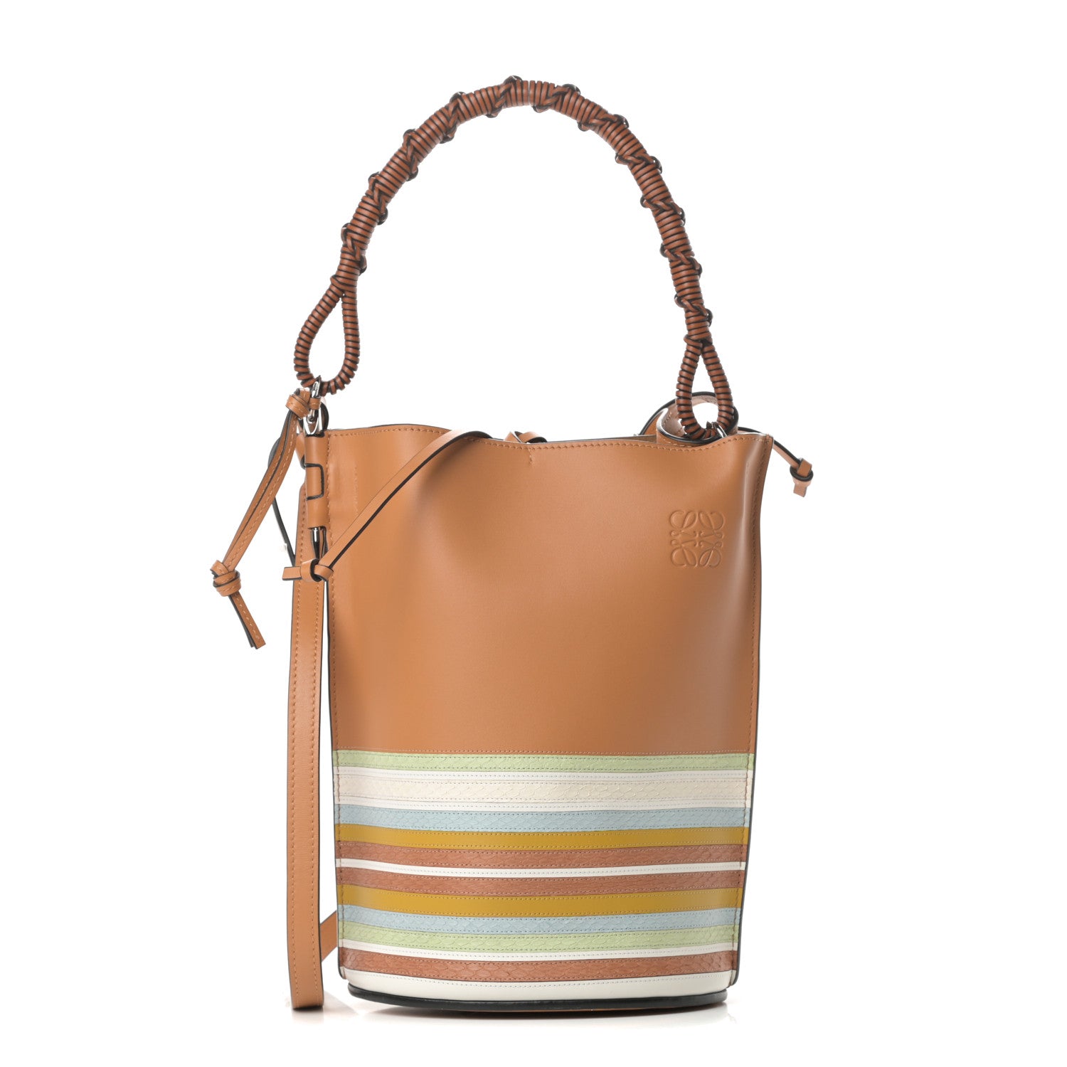 Loewe Calfskin Snakeskin Marine Gate Bucket Bag Multicolor 1 of 10