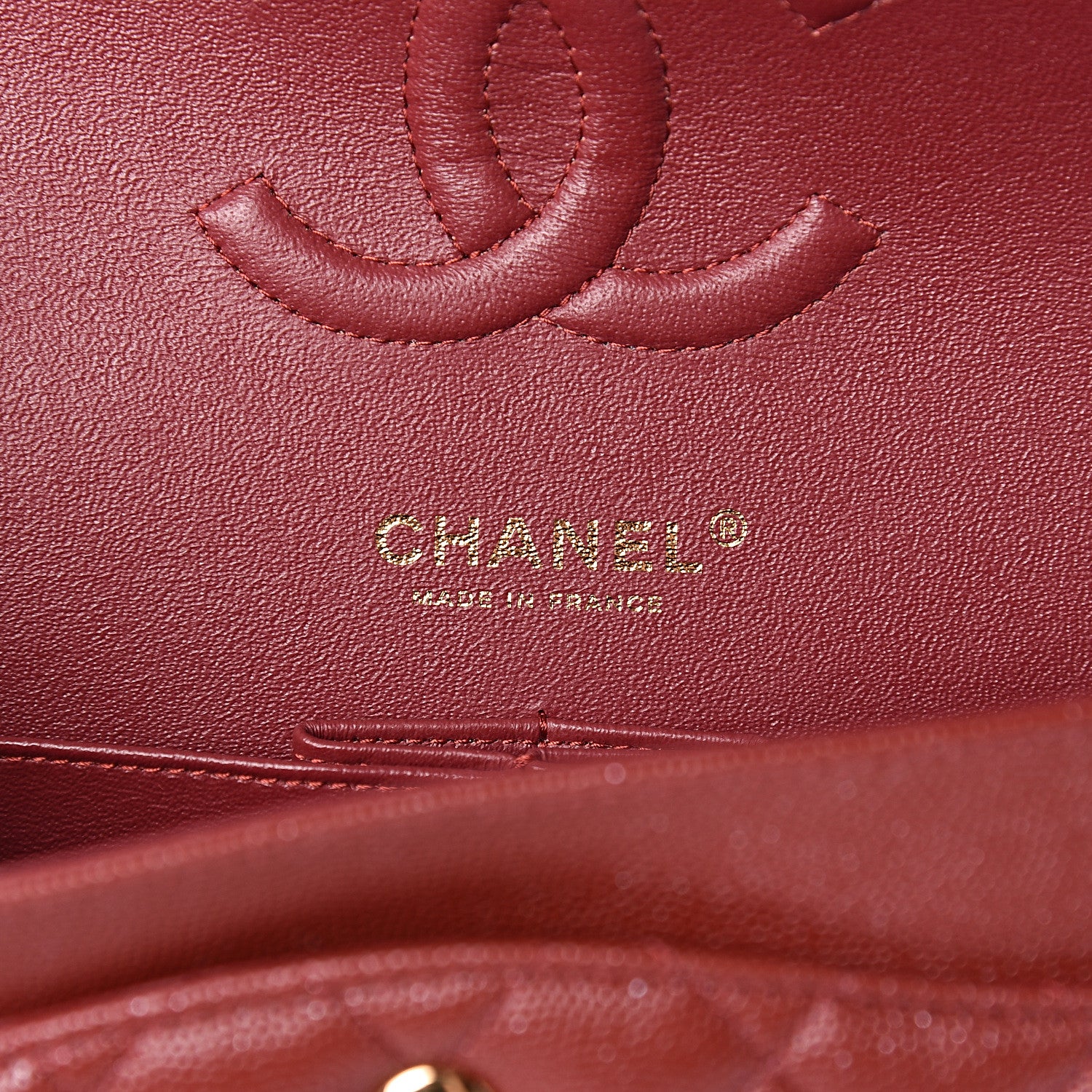 Chanel Iridescent Caviar Quilted Medium Double Flap Burgundy 6 of 10