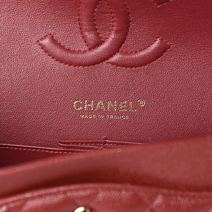 Chanel Iridescent Caviar Quilted Medium Double Flap Burgundy 6 of 10