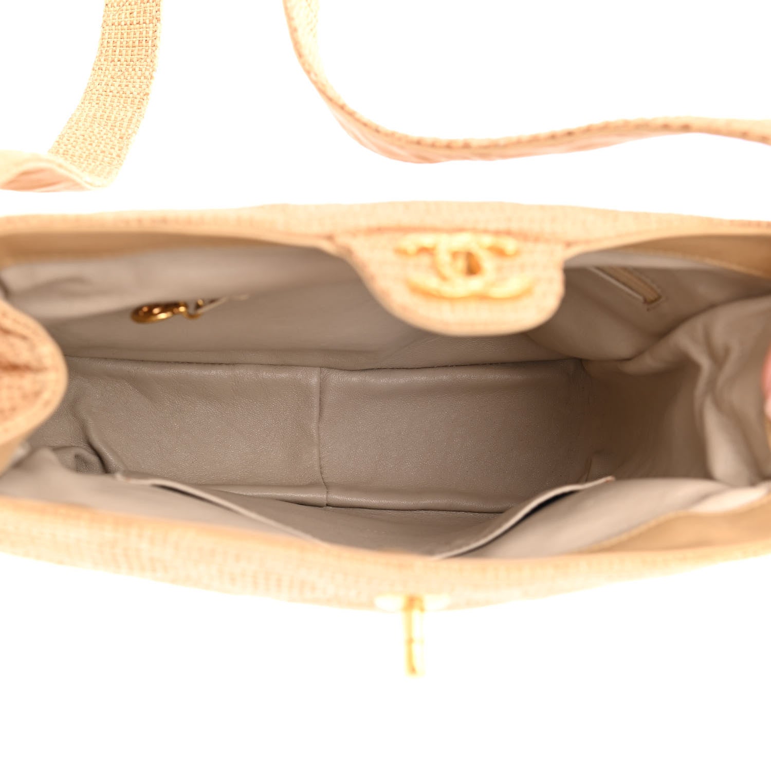 Chanel Straw Raffia Shoulder Bag Beige 5 of 11