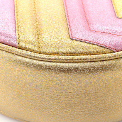 Gucci Metallic Nappa Matelasse Heart Mini GG Marmont Round Shoulder Bag Oro Vecchio Rosa 13 of 13