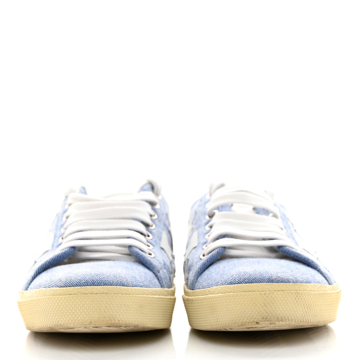 Saint Laurent Denim Calfskin Star Court Sneakers 37 Blue 2 of 16