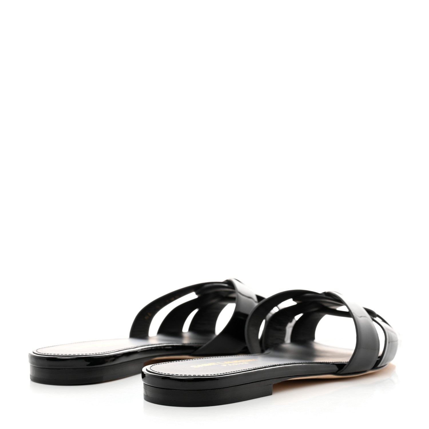 Saint Laurent Patent Tribute 05 Slide Sandals 38 Black 4 of 9