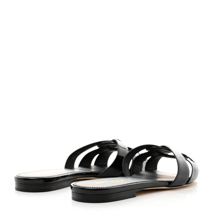 Saint Laurent Patent Tribute 05 Slide Sandals 38 Black 4 of 9