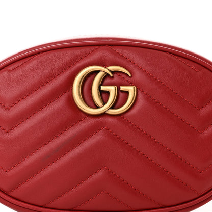 Gucci Calfskin Matelasse GG Marmont Belt Bag 85 34 Hibiscus Red 8 of 11