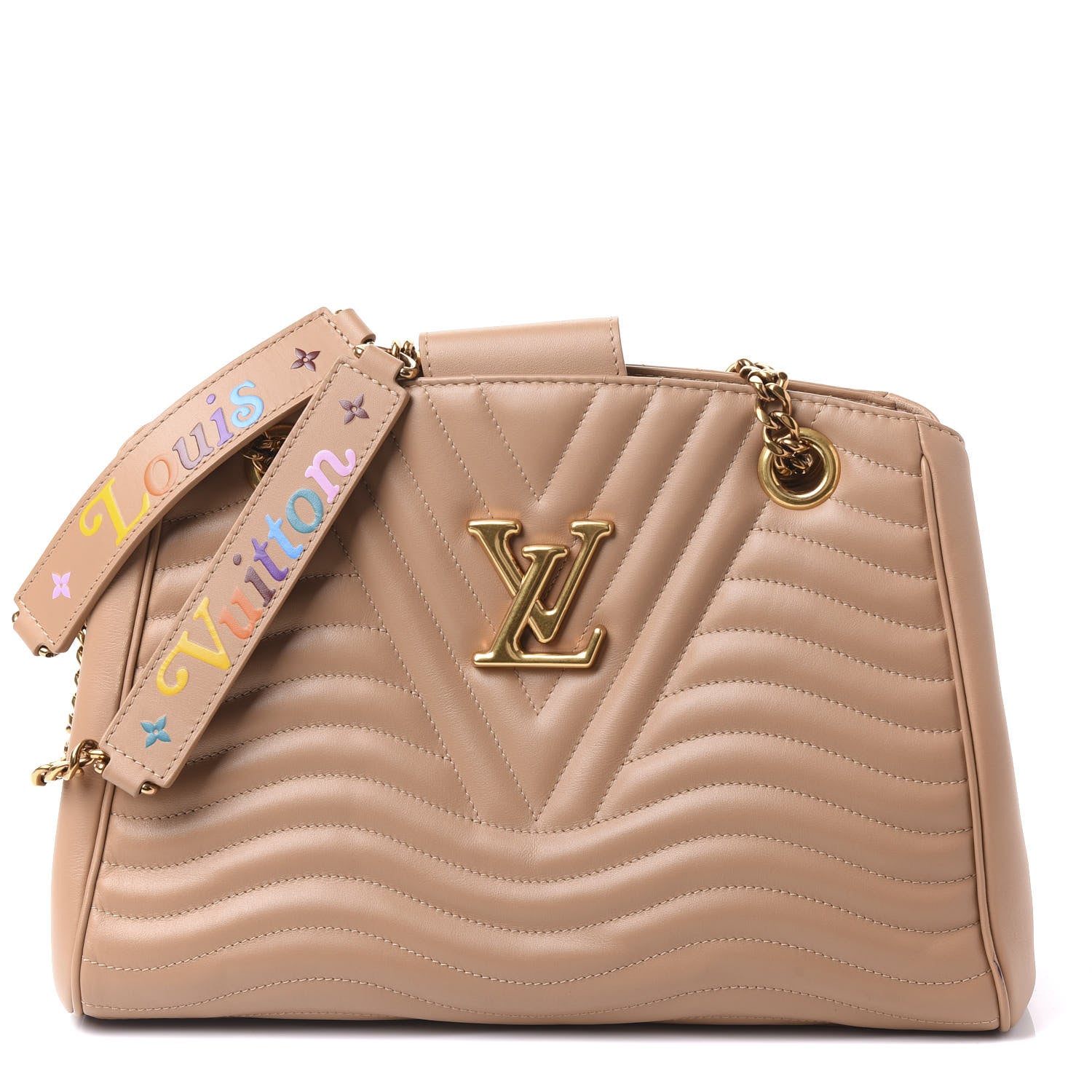 Louis Vuitton Calfskin New Wave Chain Tote Noisette 1 of 8