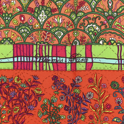 Hermes Cashmere Silk Pique Fleuri de Provence Shawl 140 Rouge Orange Turquoise 3 of 6
