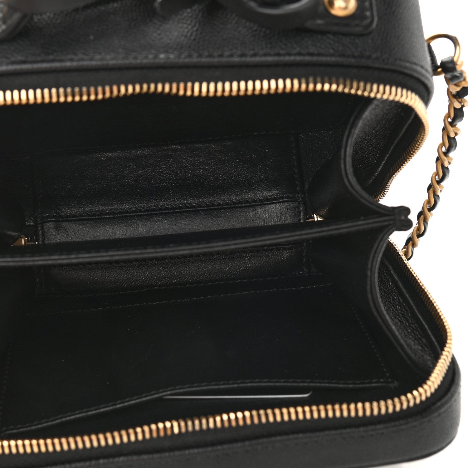 Chanel Caviar Quilted Small CC Filigree Vanity Case Black 5 of 9