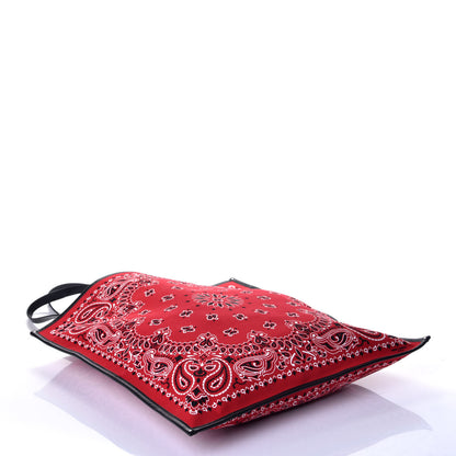 Saint Laurent Canvas Bandana Antibe Flat Shopping Tote Red 4 of 8