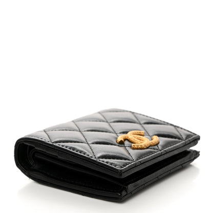 Chanel Lambskin Quilted CC Compact Bifold Wallet Black 4 of 9
