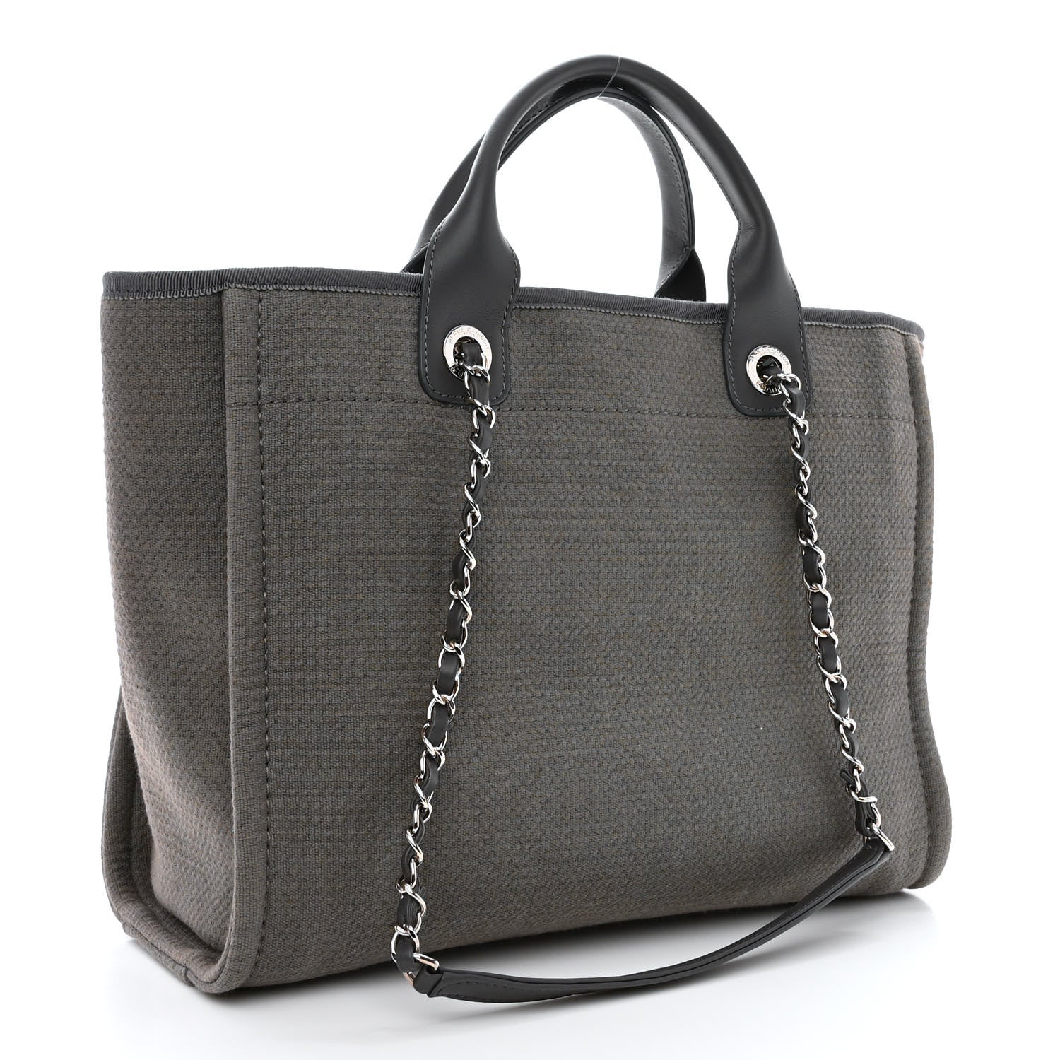 Chanel Mixed Fibers Small Deauville Tote Grey 4 of 12