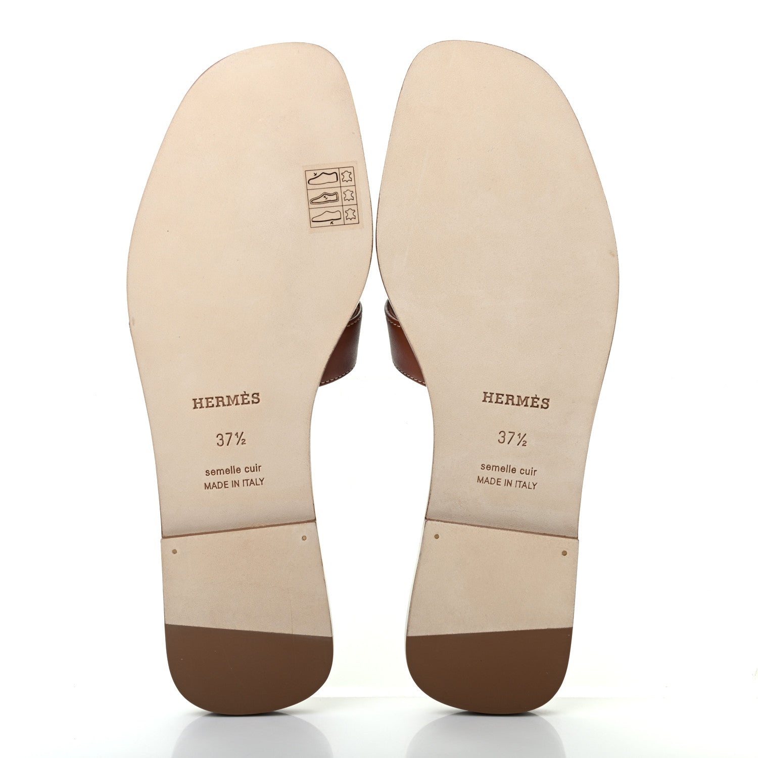 Hermes Box Calfskin Oran Sandals 37.5 Gold 5 of 8