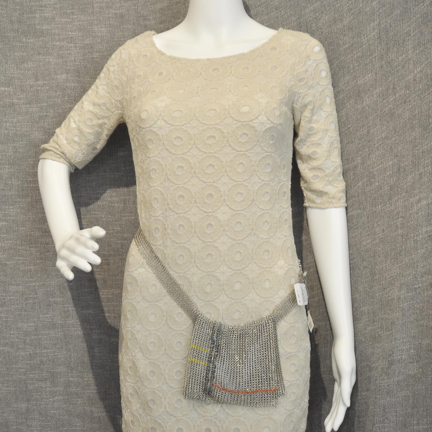 Chanel Mesh Chain Pouch Belt Silver 34 2 of 5