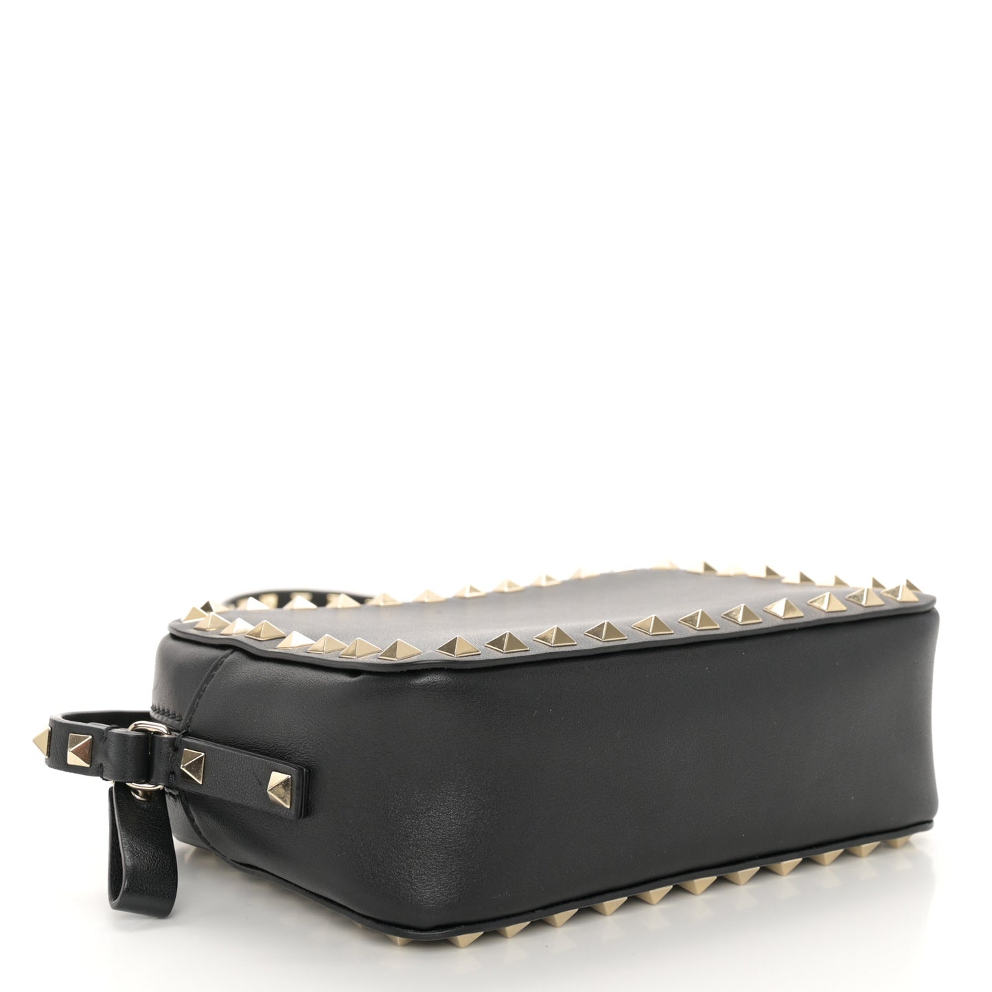 Calfskin Rockstud Camera Crossbody Bag Black