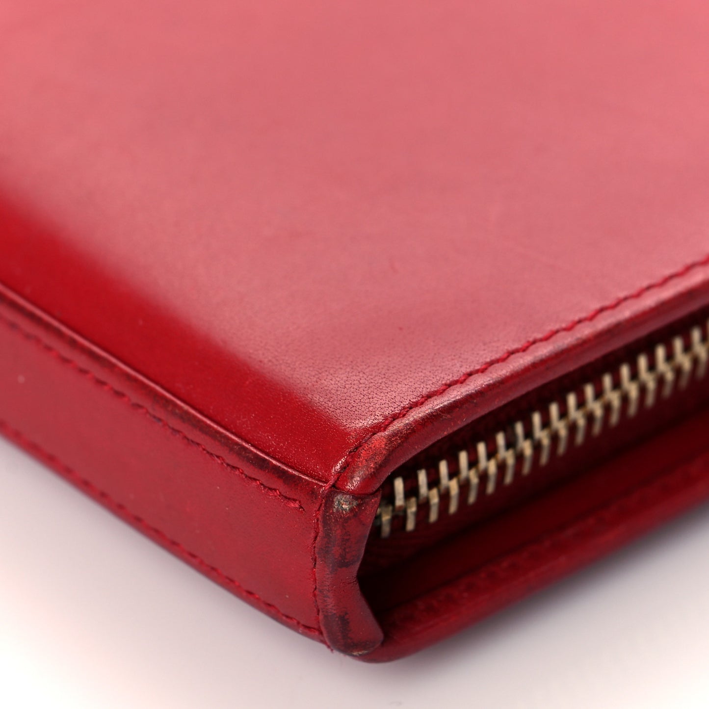 Calfskin Classic Zip Around Continental Wallet Rouge Orient