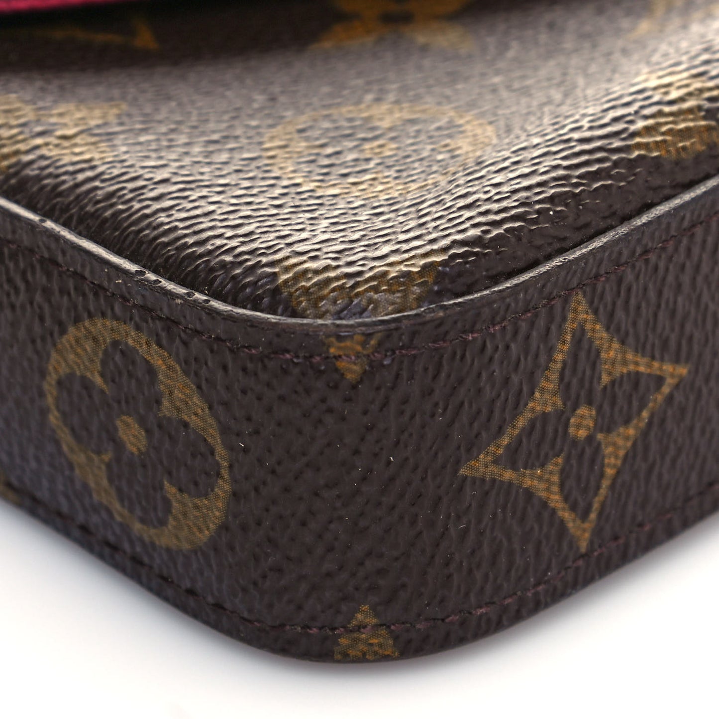 Monogram Pochette Felicie Chain Wallet Fuchsia
