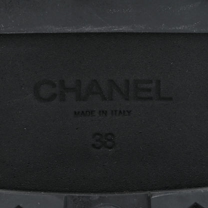 Chanel Calfskin Patent Cap Toe Ankle Boots 38 Black 7 of 9