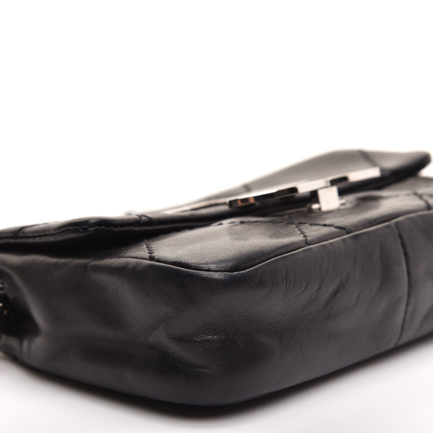Lambskin Diamond Stitched Mini Flap Black