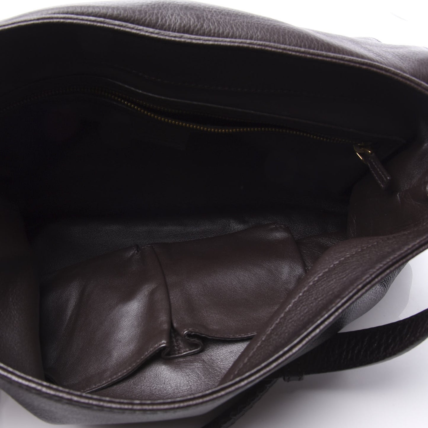 Deerskin Hip Bamboo Messenger Bag Dark Cocoa