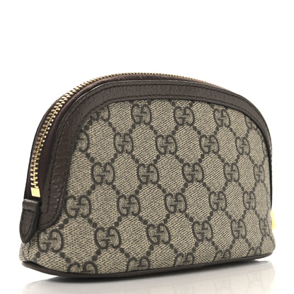 Gucci GG Supreme Monogram Textured Calfskin Web Medium Ophidia Cosmetic Case Beige Ebony New Acero 3 of 6