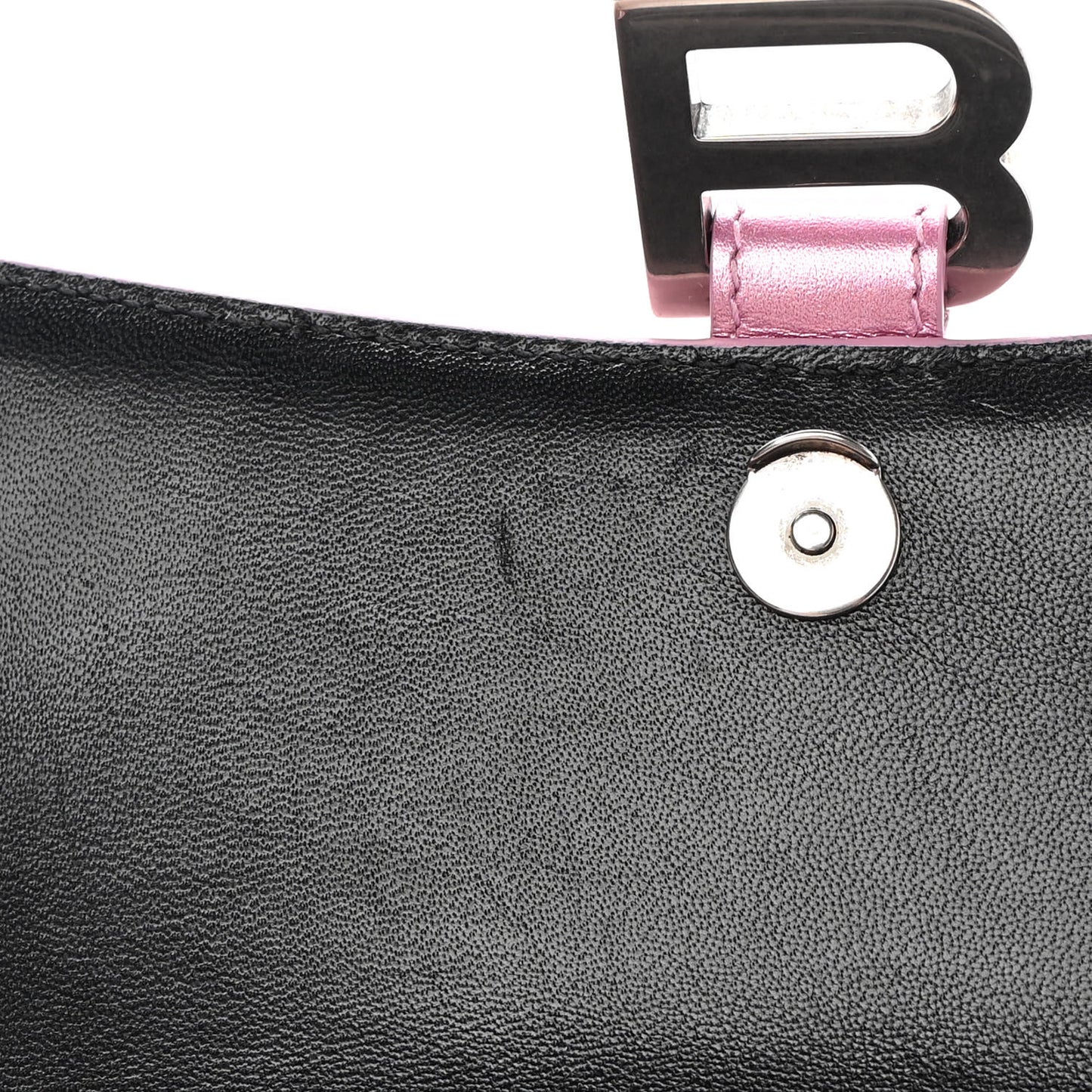 Metallic Shiny Calfskin Hourglass Top Handle Bag XS Pink