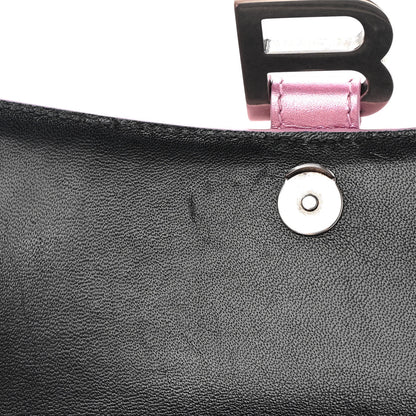 Balenciaga Metallic Shiny Calfskin Hourglass Top Handle Bag XS Pink 12 of 15