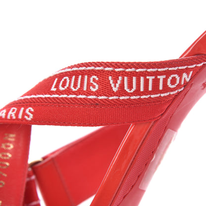 Louis Vuitton Patent Ribbon Slide Sandal 38.5 Red 14 of 15