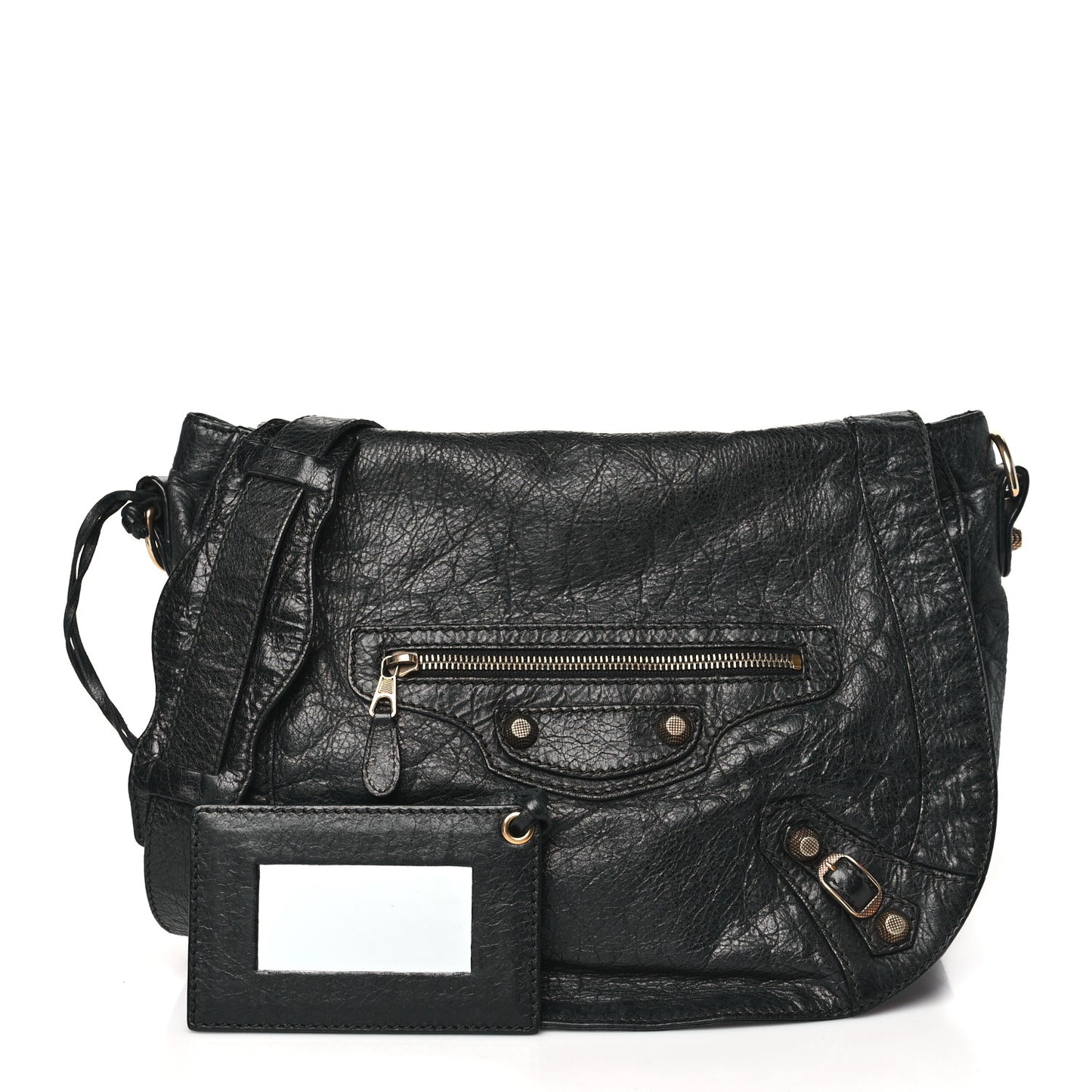 Agneau Giant 12 Rose Gold Hardware Neo Folk Messenger Black