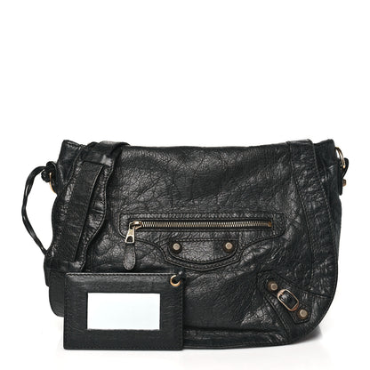 Balenciaga Agneau Giant 12 Rose Gold Hardware Neo Folk Messenger Black 3 of 15