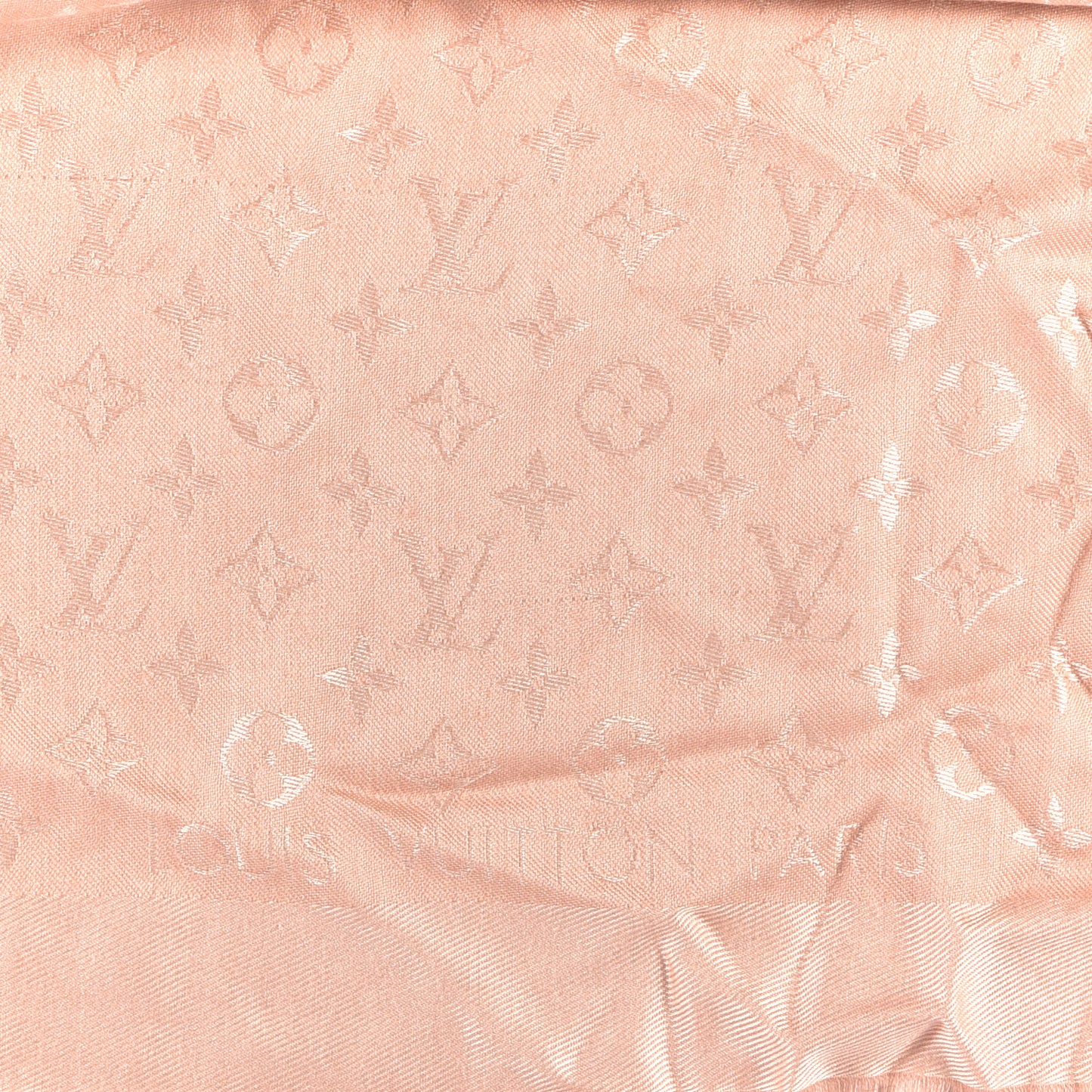 Silk Wool Monogram Shawl Rose Velours