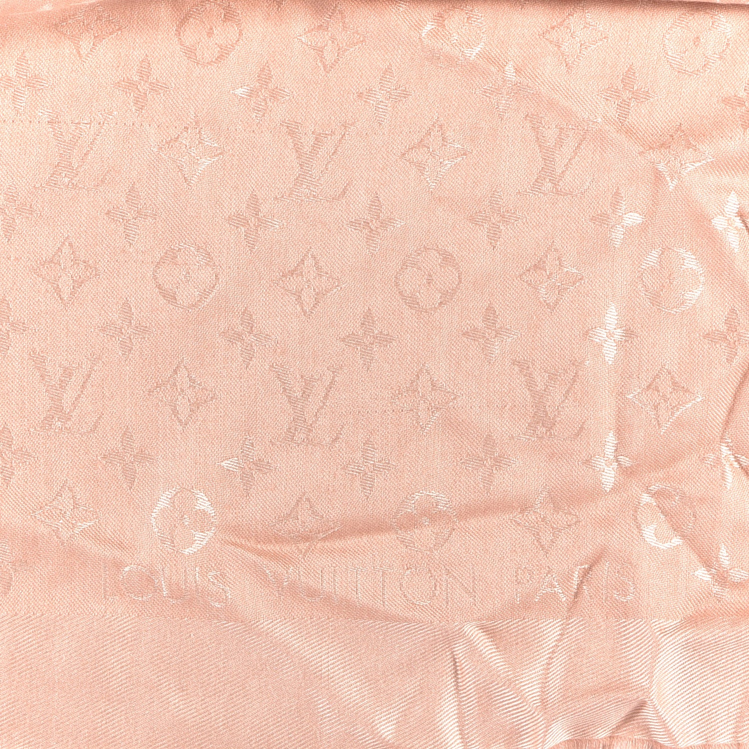 Louis Vuitton Silk Wool Monogram Shawl Rose Velours 2 of 3