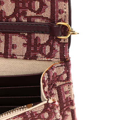Christian Dior Oblique Saddle Chain Pouch Burgundy 12 of 14