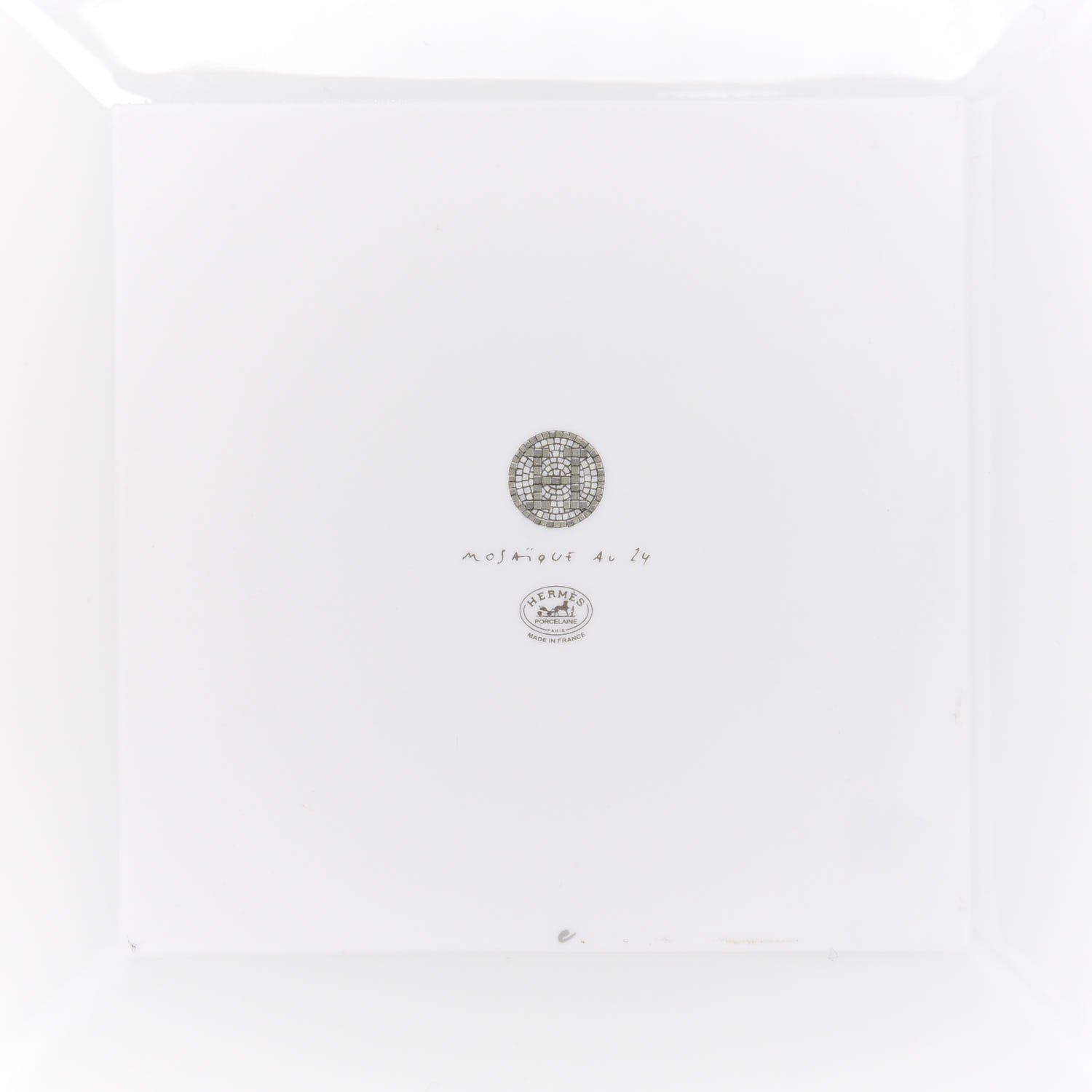 Hermes Porcelain Mosaique Au 24 Square Plate Set of 2 Platine 5 of 7