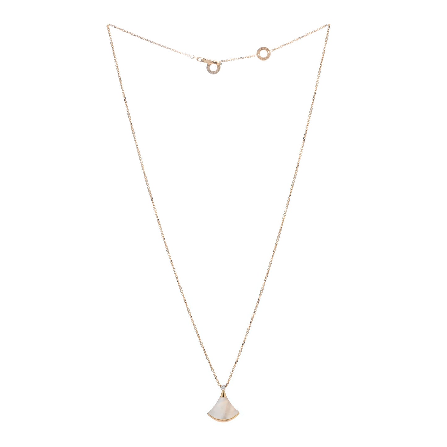 18K Rose Gold Diamond Mother of Pearl Small Divas' Dream Pendant Necklace