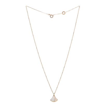 Bulgari 18K Rose Gold Diamond Mother of Pearl Small Divas' Dream Pendant Necklace 2 of 5