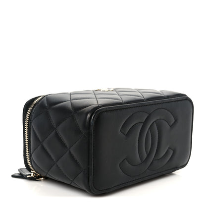 Chanel Lambskin Quilted Small Top Handle Vanity Case With Chain Black 4 of 11