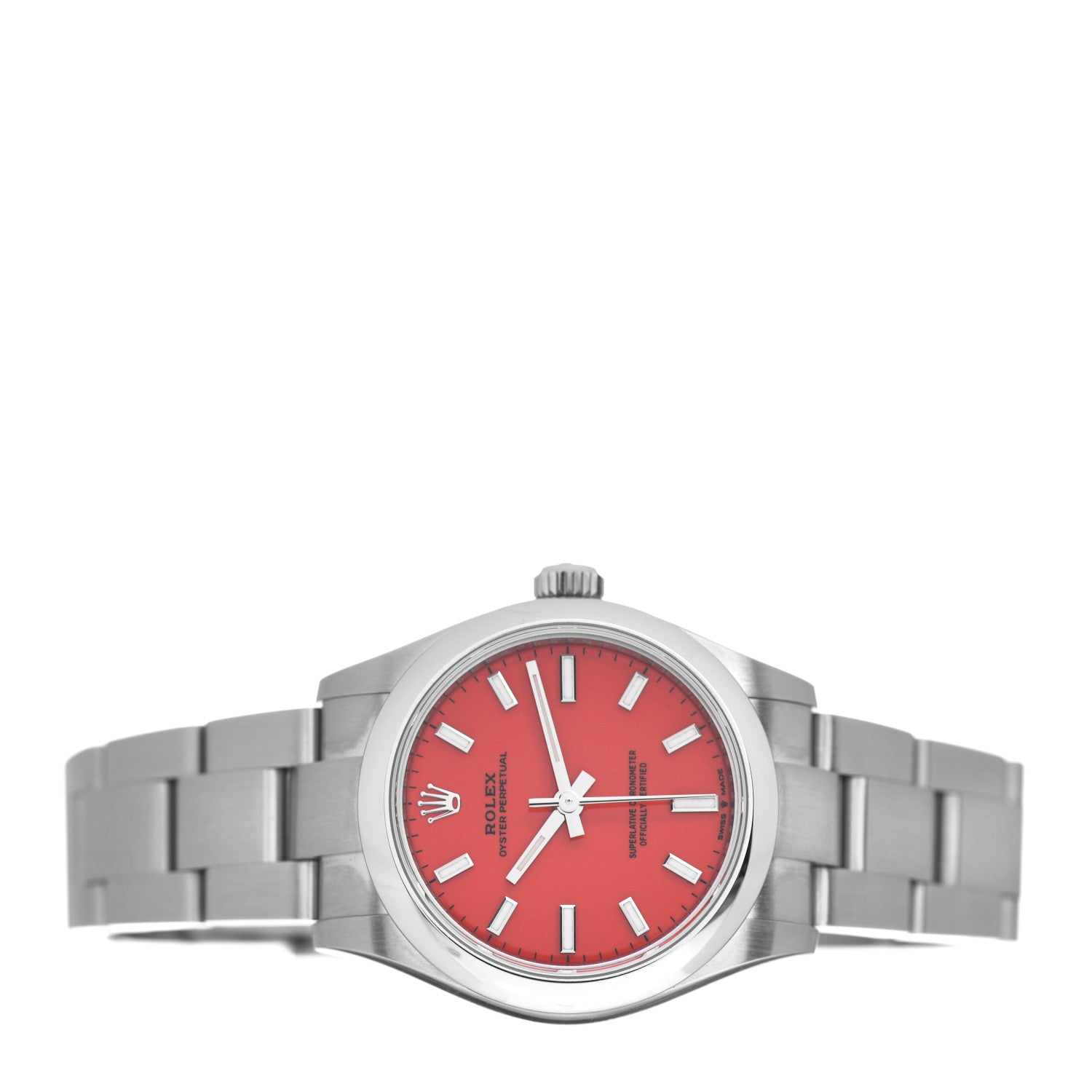 Rolex Stainless Steel 31mm Oyster Perpetual Watch Coral Red 277200 2 of 5