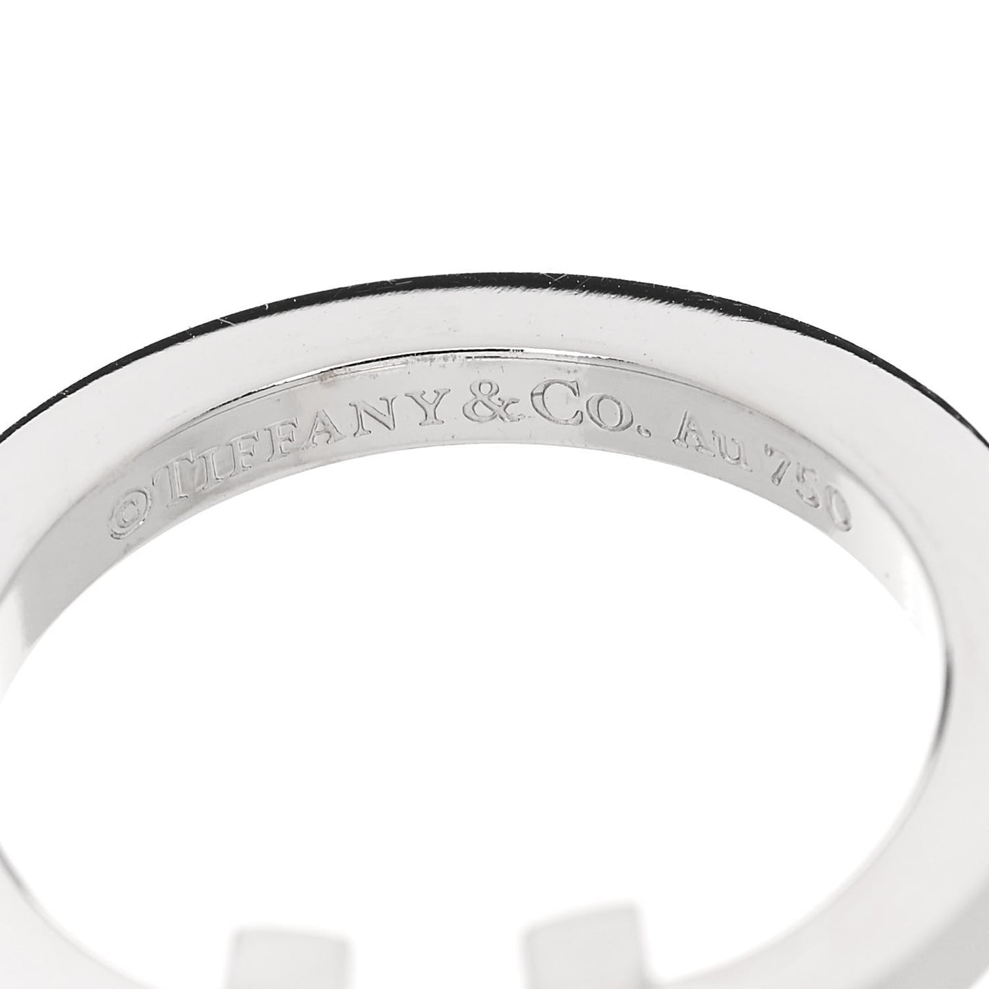 18K White Gold T Square Ring 54 7