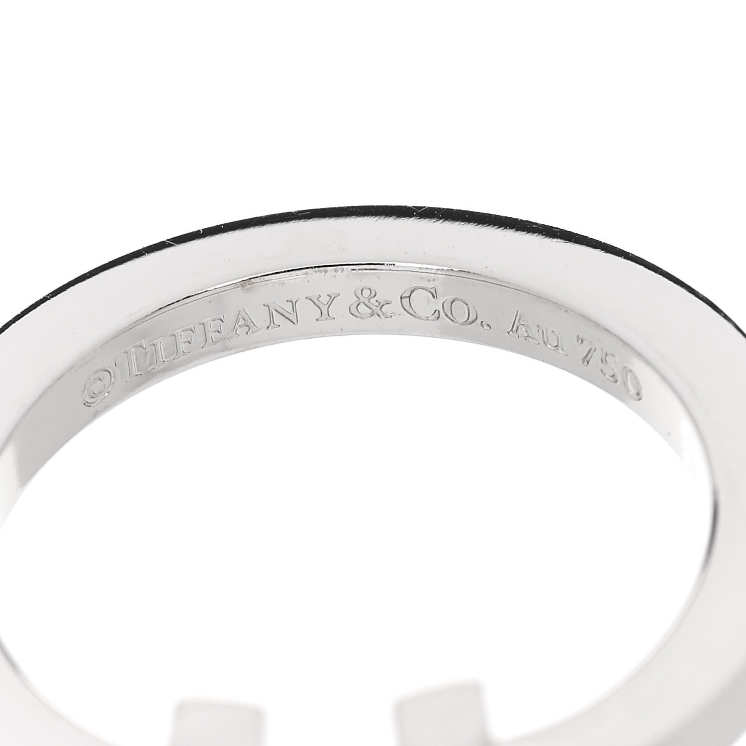 Tiffany 18K White Gold T Square Ring 54 7 4 of 4