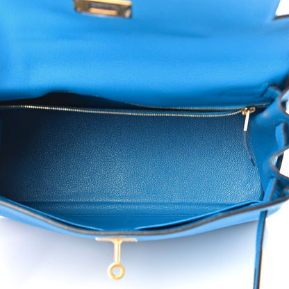 Hermes Togo Kelly Retourne 28 Bleu Zanzibar 4 of 12