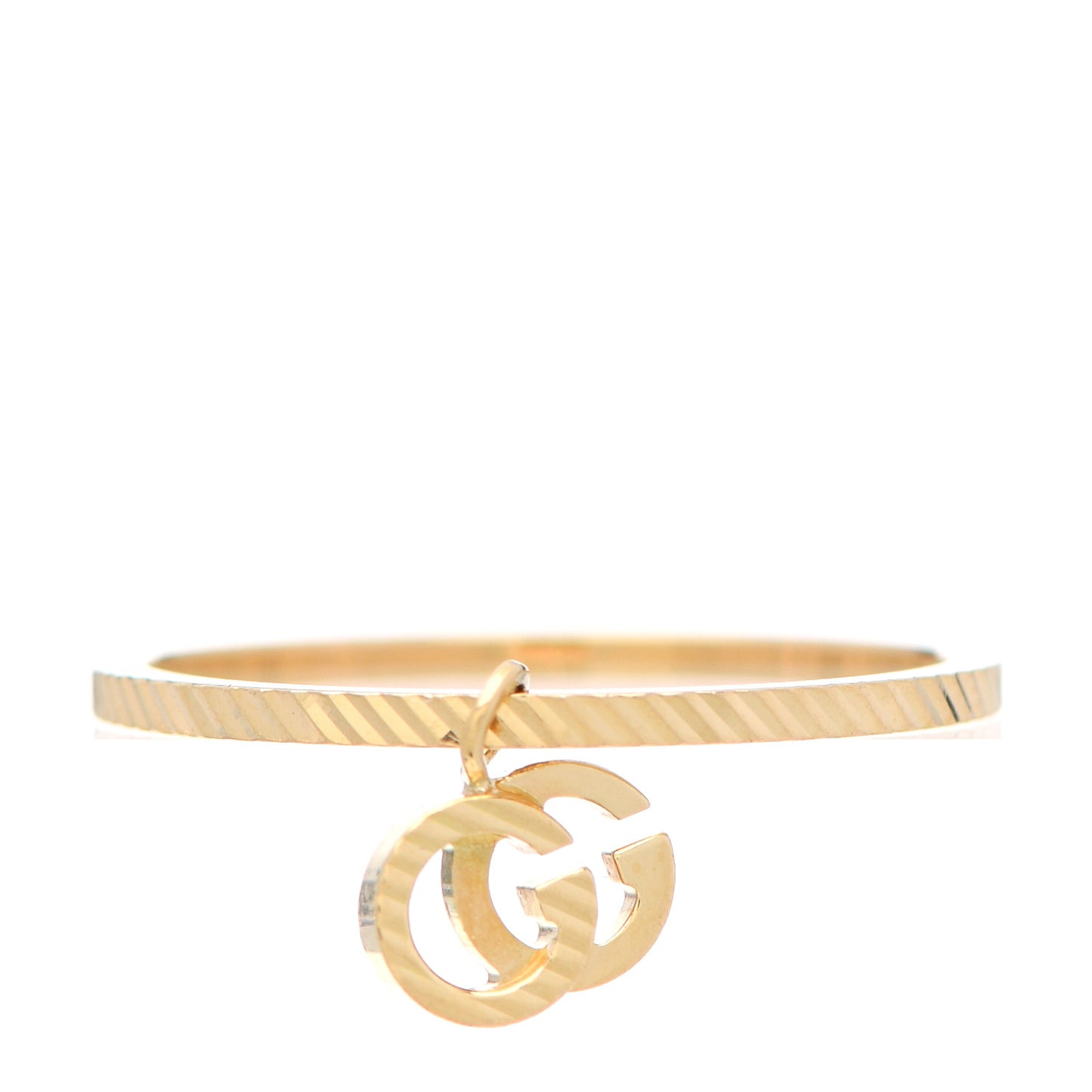 18K Yellow Gold GG Running Charm Ring 55 7.25