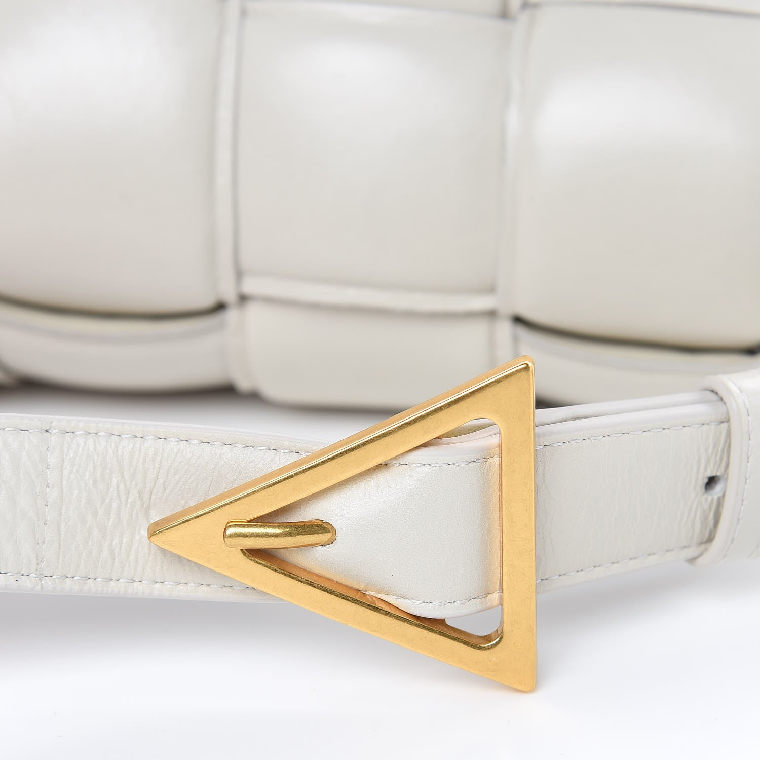 Bottega Veneta Paper Calfskin Maxi Intreccio Padded Cassette Crossbody Bag White 9 of 13