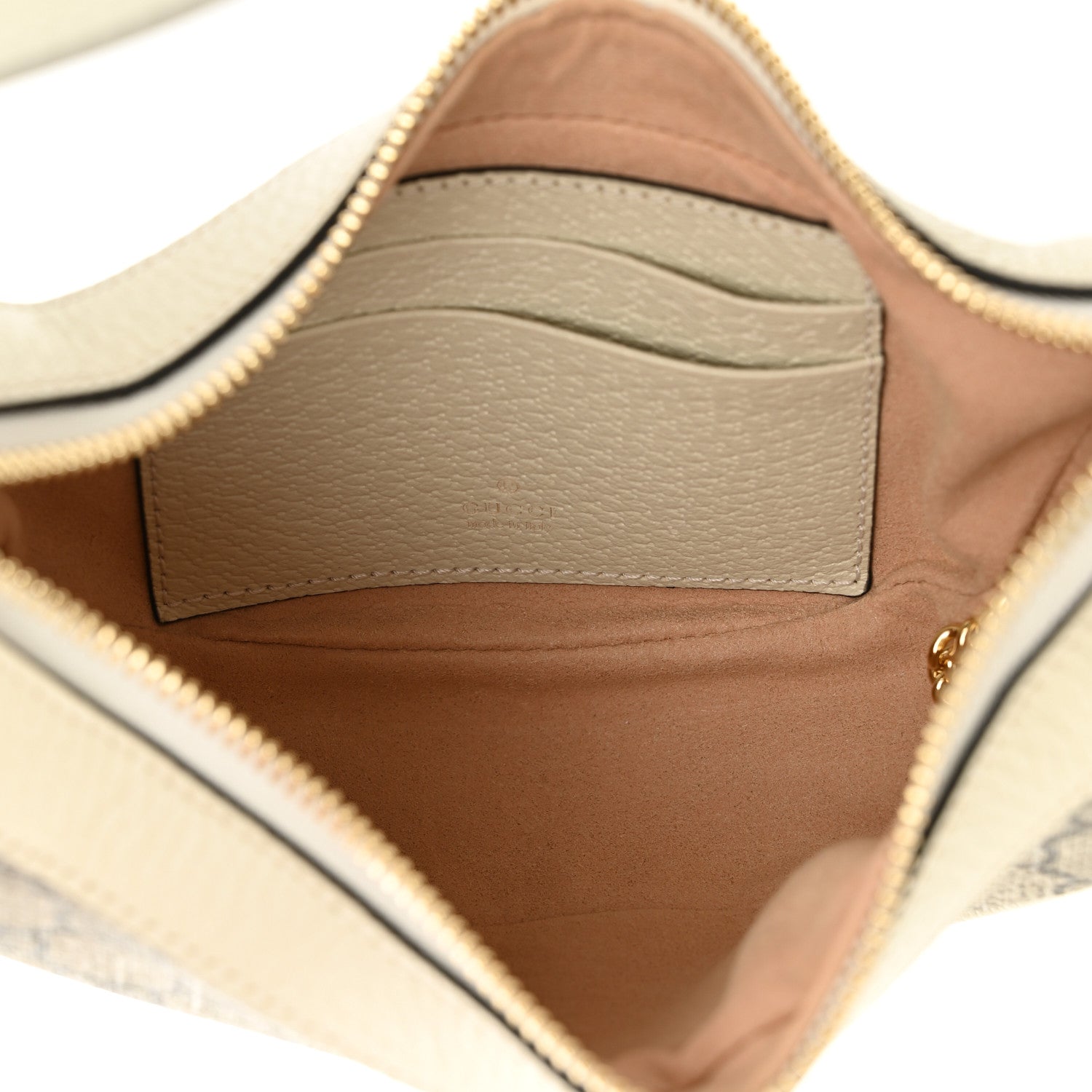 Gucci GG Supreme Monogram Textured Dollar Calfskin Web Mini Ophidia Half Moon Hobo Beige Ebony Mystic White 5 of 10