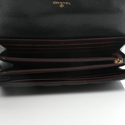 Chanel Caviar Quilted Large Gusset Flap Wallet Black 5 of 8