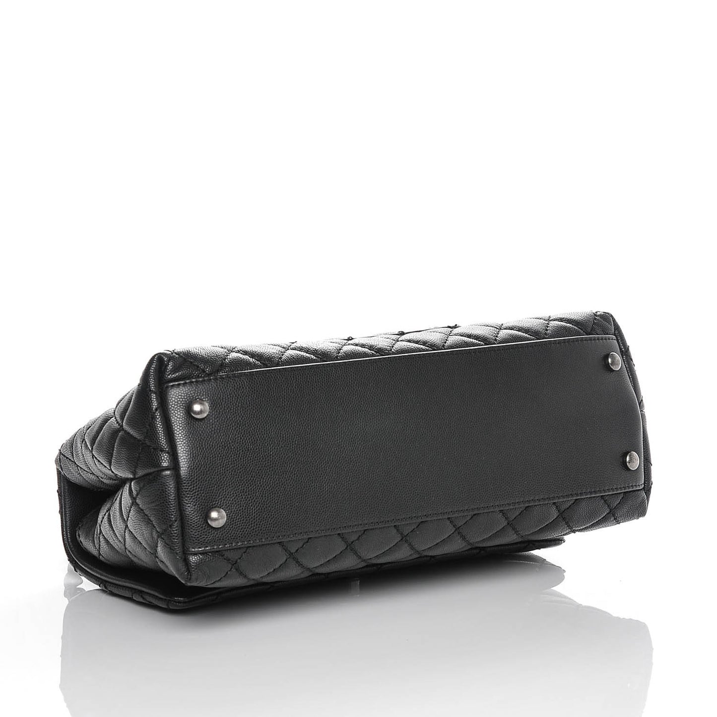 Caviar Quilted Small Coco Handle Flap Black